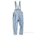 Unique Men's Cashew Flower Jeans Overalls Pants